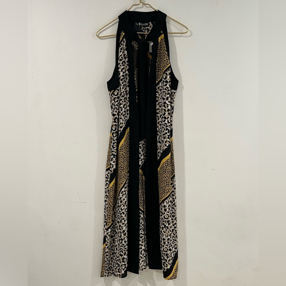 New York & C Leopard Print Halter Maxi blouse high~low L  NWT